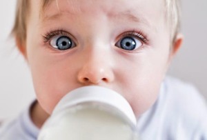 baby with bottle